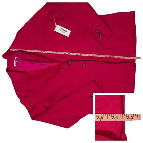 NWT Reformation Stacey Linen Blazer - Corvette Pink - XL - Picture 4 of 14